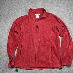 Columbia Fleece Women Large Red Full Zip Jacket Sportswear Warm Layering